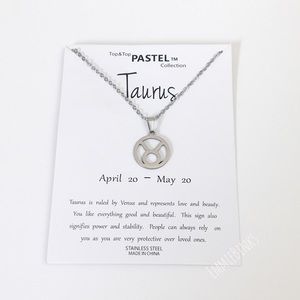 NWT Minimalist Taurus Zodiac Sign Stainless Steel Pendant Necklace ~ New Gift